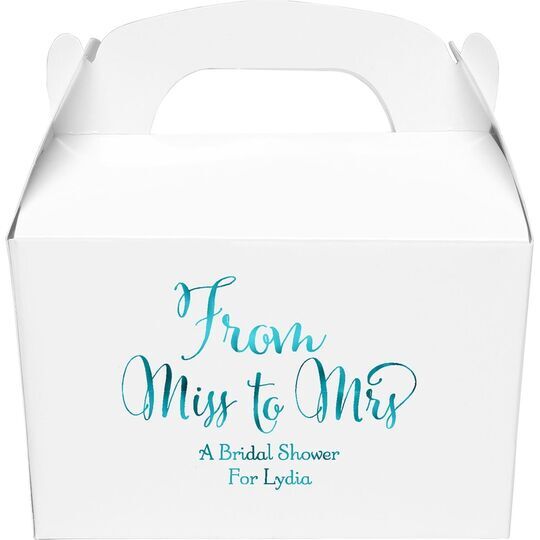 From Miss to Mrs Gable Favor Boxes
